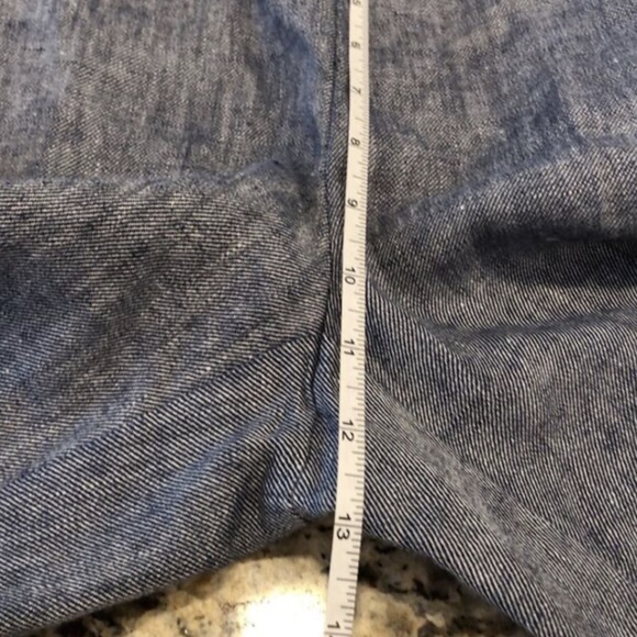 Land’s End chambray linen blend blue pull on elastic waist pants pockets SZ 6 - Picture 10 of 10